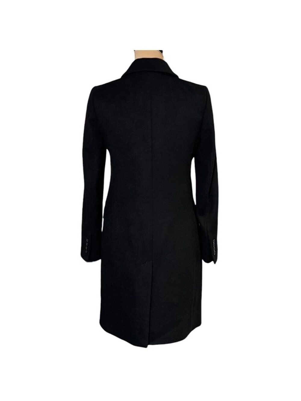 J.Crew Nello Gori Italian Wool Black Pea Coat 2 Thinsulate Minimalist Preppy - Picture 2 of 14